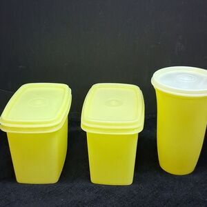 3 Tupperware Containers Yellow